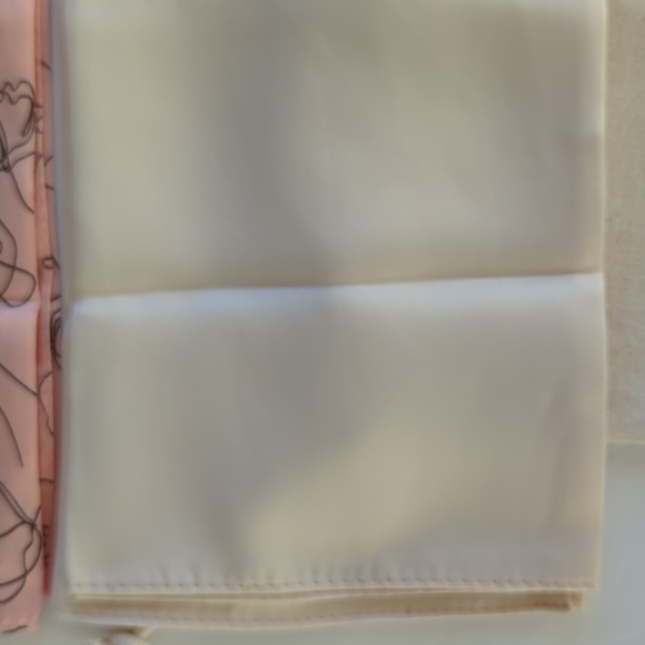 NWT Lark & Ives 2 Piece Hair Scarf Set 20 x 20 Square Beige Pink Coral - Picture 8 of 9